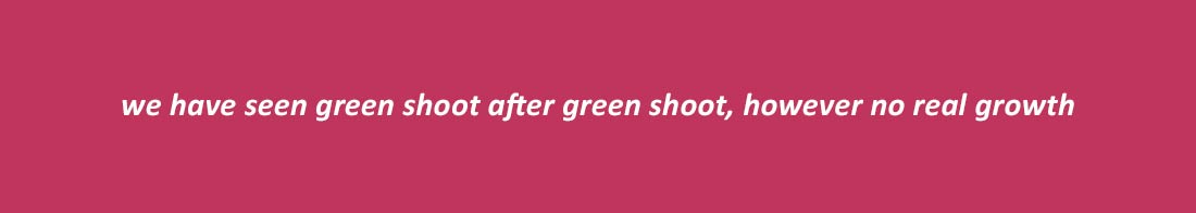 It has been a bumpy year with green-shoots every other week.